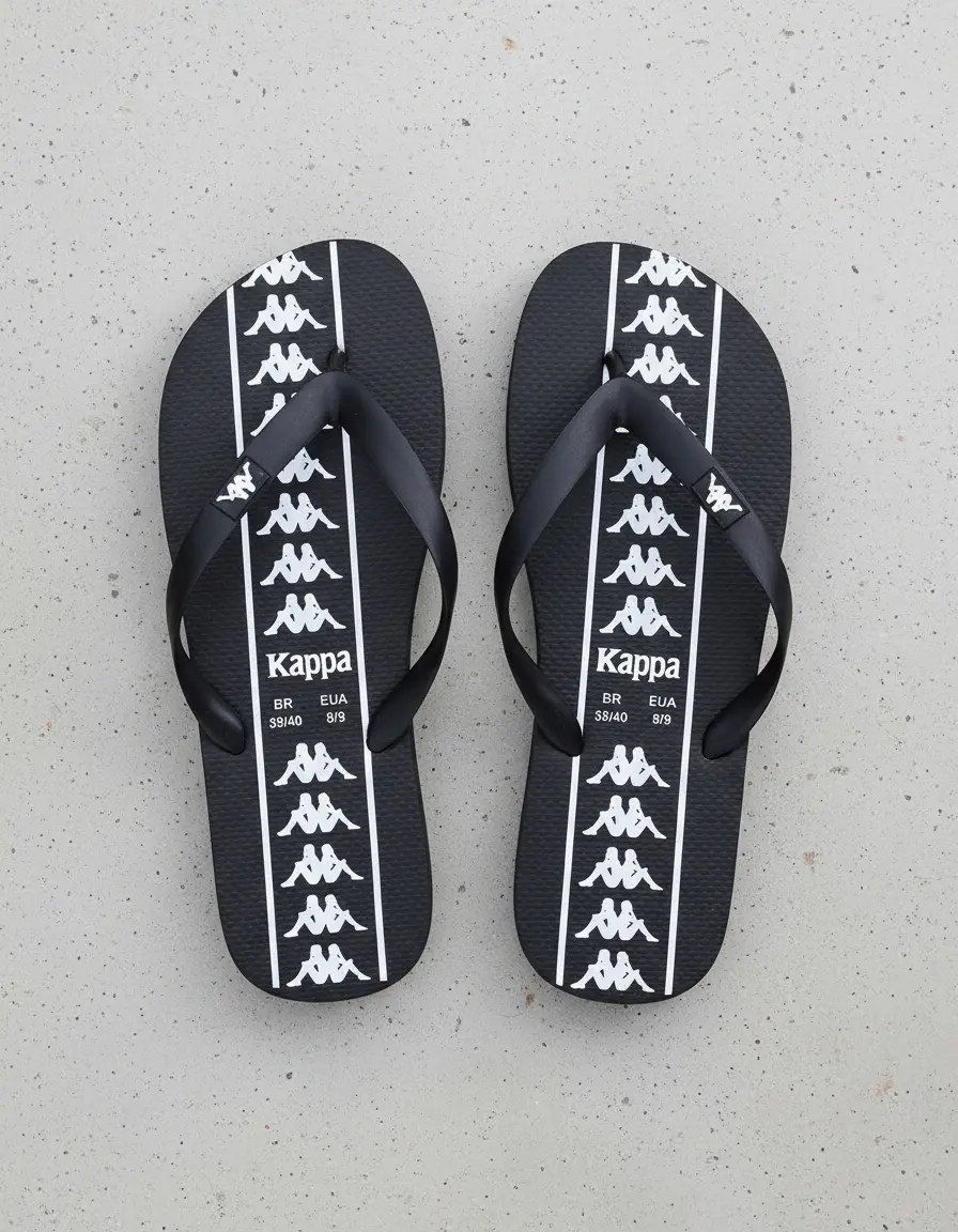 Chinelo Kappa Beach Adulto Unissex Em Borracha