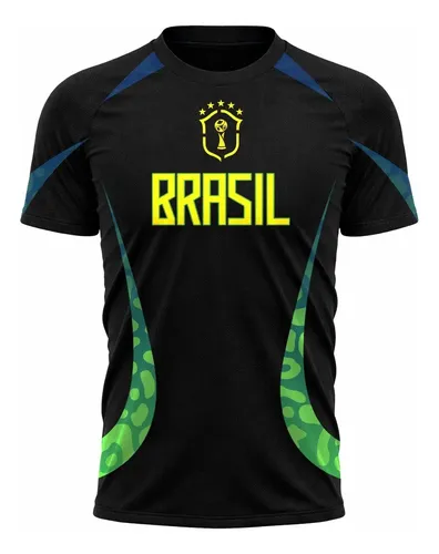 Camiseta Poliéster 3d Copa Futebol Jogo Amarelo Bola Preto