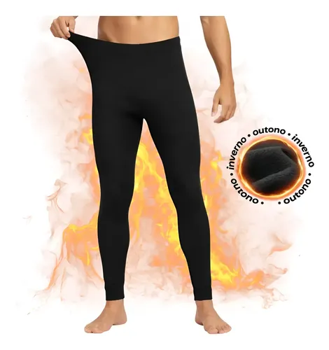 Calça Térmica Masculina Segunda Pele Meia Flanelada Felpuda