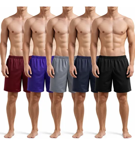 Kit 5 Shorts Masculino Sport Academia Futebol Cor Aleatório