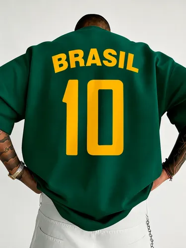 Camiseta Oversized Brasil Camisa Torcida Copa 2026 Hexa Over