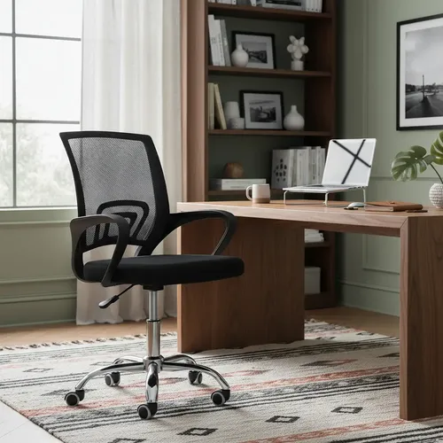 Cadeira Escritório Diretor Tok Begônia Office Estofado Preto