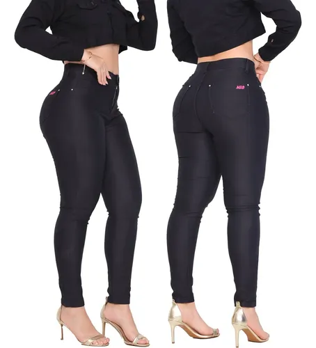 Calça Jeans Feminina Cintura Alta Hot Pants Elastano Lycra